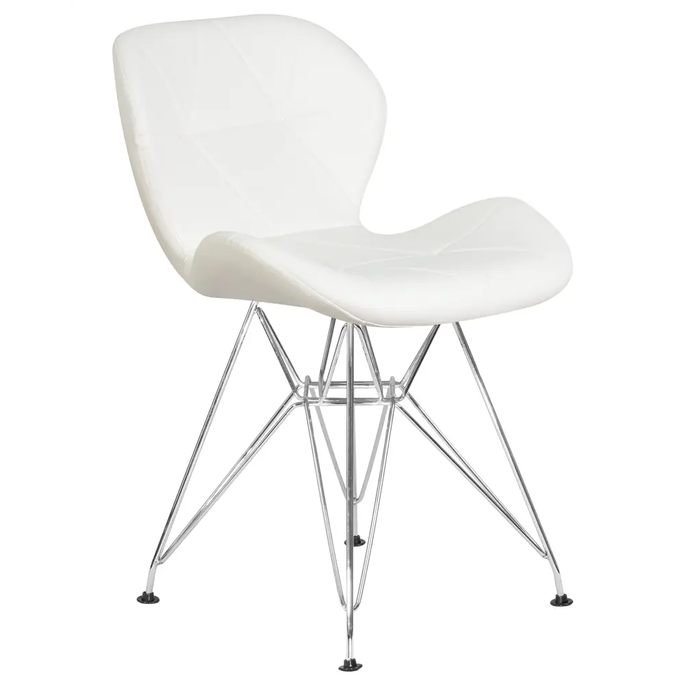 Фото 2 Кухонный стул Dobrin Butterfly CHROME LMZL 48x48x51 см искусственная кожа цвет белый Фото 2 Кухонный стул Dobrin Butterfly CHROME LMZL 48x48x51 см искусственная кожа цвет белый