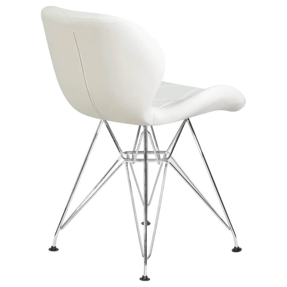 Фото 5 Кухонный стул Dobrin Butterfly CHROME LMZL 48x48x51 см искусственная кожа цвет белый Фото 5 Кухонный стул Dobrin Butterfly CHROME LMZL 48x48x51 см искусственная кожа цвет белый