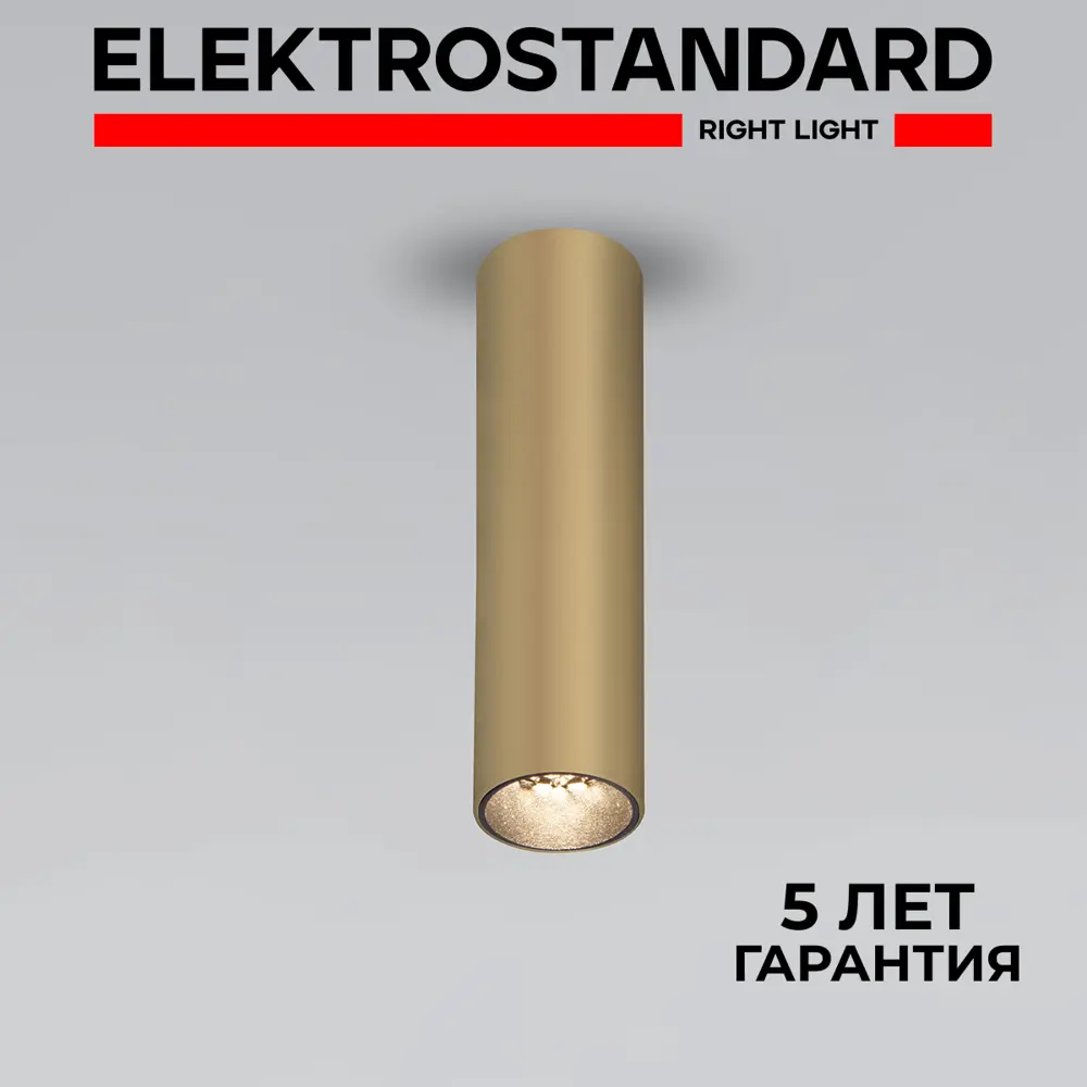 Фото Светильник точечный светодиодный накладной Elektrostandard 25031/LED Pika 1 м² нейтральный белый свет цвет золото Фото Светильник точечный светодиодный накладной Elektrostandard 25031/LED Pika 1 м² нейтральный белый свет цвет золото