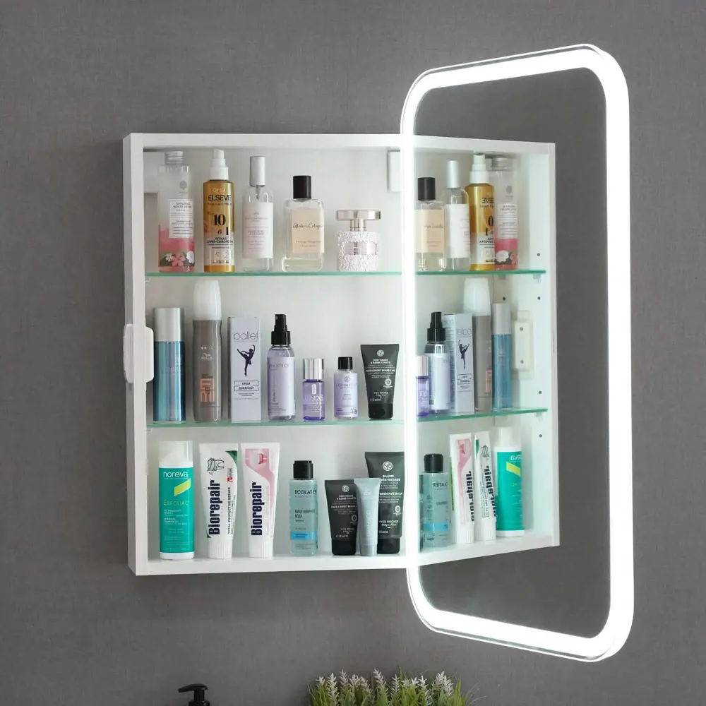 Фото 7 Зеркальный шкаф Alavann Cosmetic Light 60x80 см с приближением и подсветкой, в ванную, навесной Фото 7 Зеркальный шкаф Alavann Cosmetic Light 60x80 см с приближением и подсветкой, в ванную, навесной