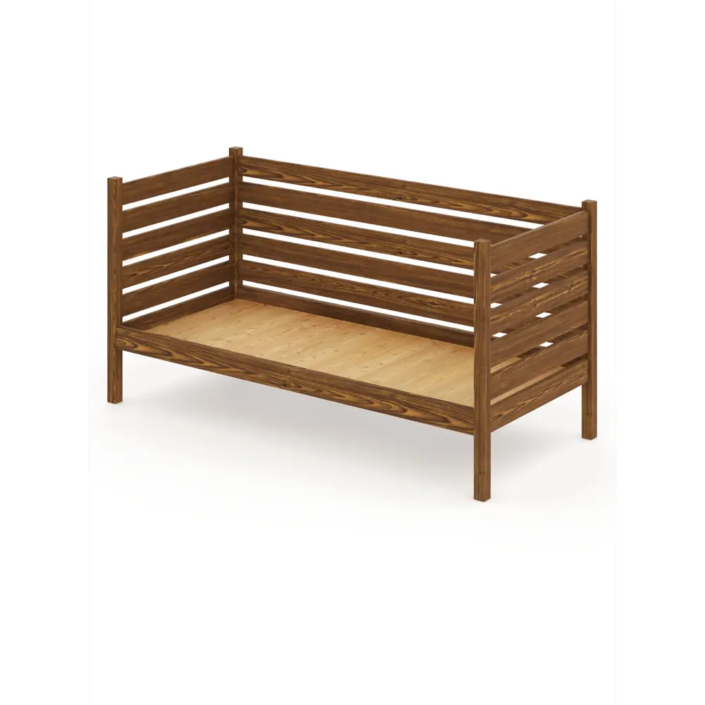 Фото 3 Тахта Solarius сплошное основание и высокие бортики 110x101x200 см сосна цвет темный дуб Фото 3 Тахта Solarius сплошное основание и высокие бортики 110x101x200 см сосна цвет темный дуб