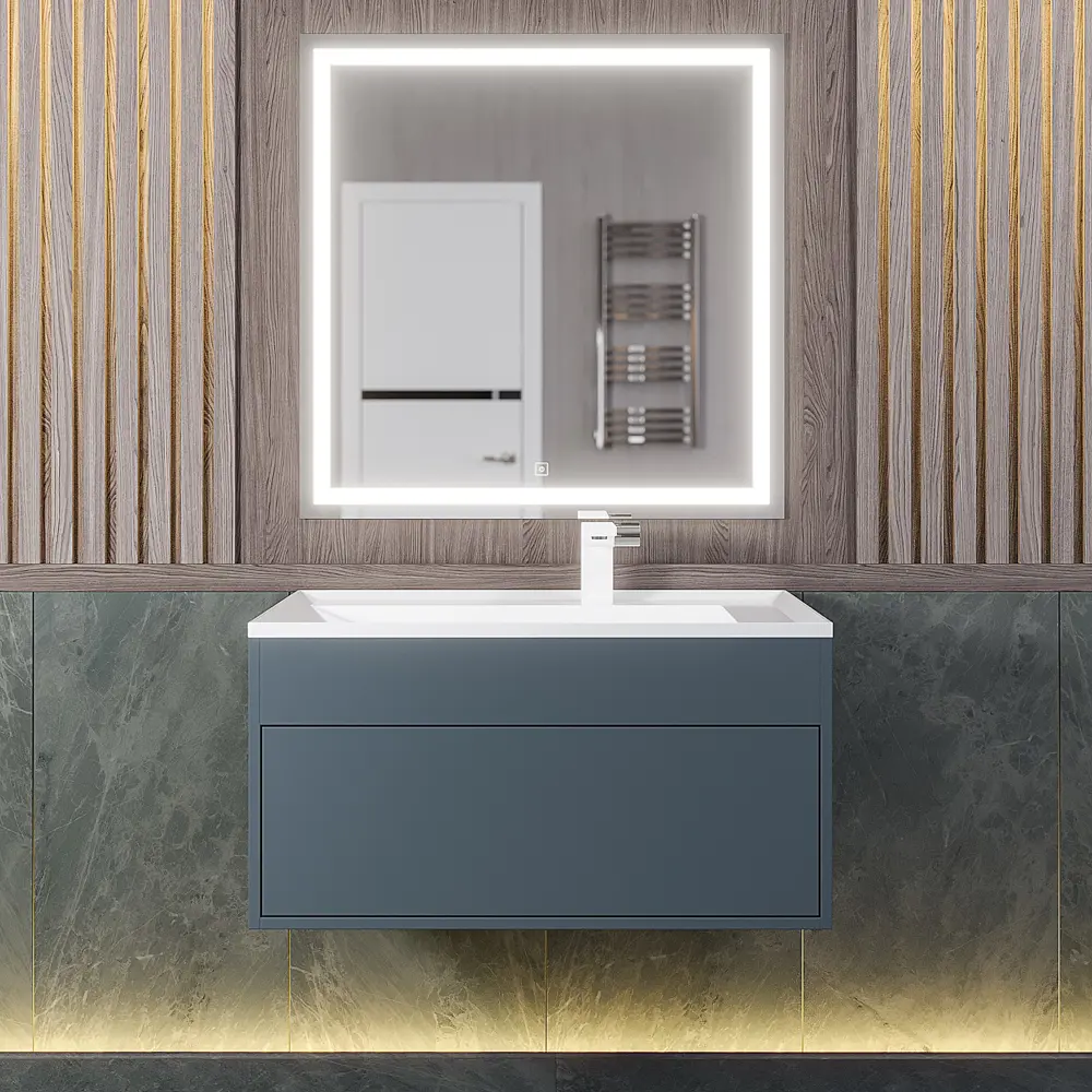 Фото 3 Тумба с раковиной для ванной подвесная Uperwood Lotus Premium 80x50x44 см серая Фото 3 Тумба с раковиной для ванной подвесная Uperwood Lotus Premium 80x50x44 см серая