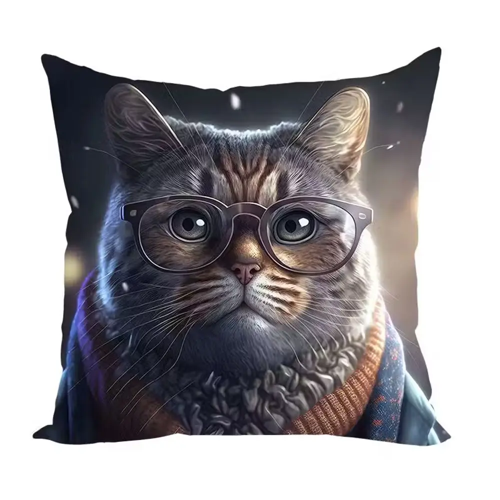 Фото Подушка декоративная Zaberite Кот Феофан Очкарики 3478, 40x40 см Фото Подушка декоративная Zaberite Кот Феофан Очкарики 3478, 40x40 см