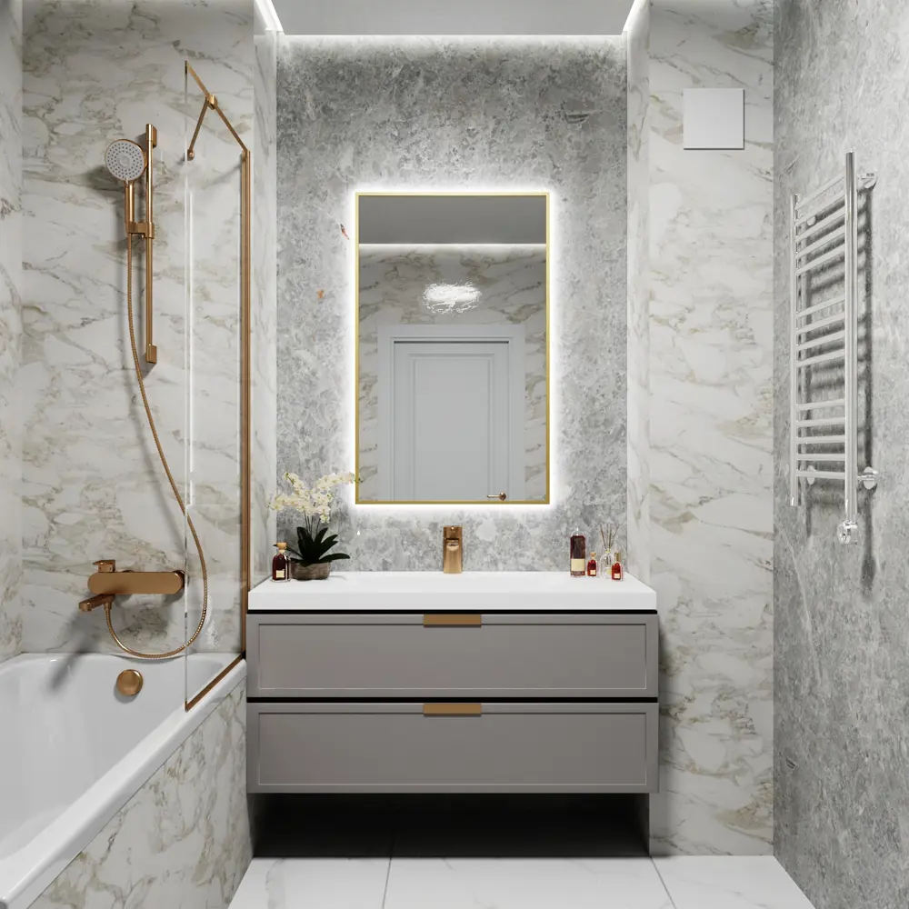 Фото 3 Зеркало со встроенной подсветкой One mirror 11070зсх 70x110 см Фото 3 Зеркало со встроенной подсветкой One mirror 11070зсх 70x110 см