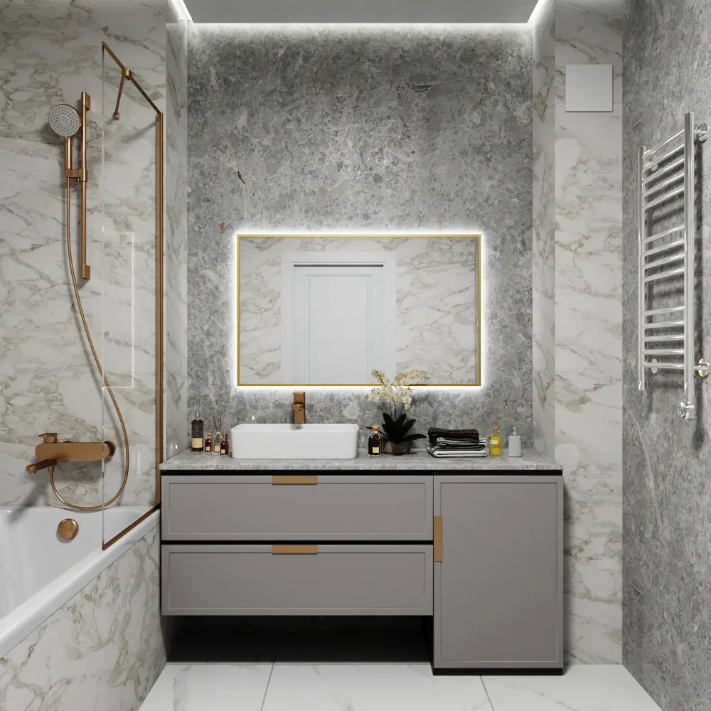 Фото 4 Зеркало со встроенной подсветкой One mirror 11070зсх 70x110 см Фото 4 Зеркало со встроенной подсветкой One mirror 11070зсх 70x110 см
