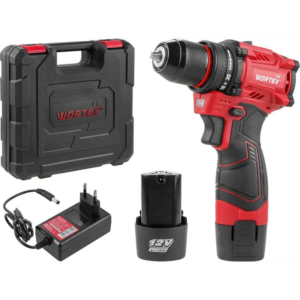 Фото Дрель-шуруповерт аккумуляторная бесщеточная Wortex LX BD 1220 DLi 1333699, 12 В Li-Ion 2x1.5 Ач Фото Дрель-шуруповерт аккумуляторная бесщеточная Wortex LX BD 1220 DLi 1333699, 12 В Li-Ion 2x1.5 Ач