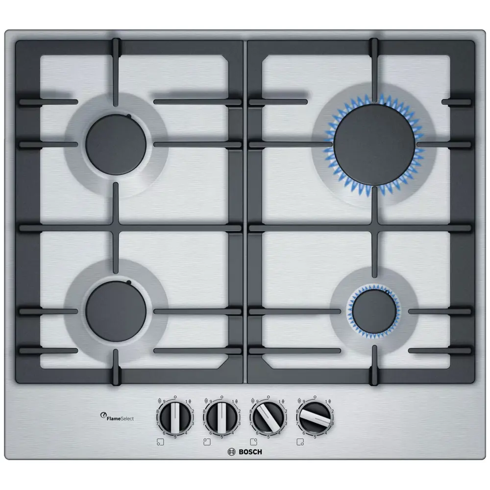 Фото Газовая варочная панель Bosch PCP6A5B90M 58.2 см 4 конфорки цвет нержавеющая сталь 493845 Фото Газовая варочная панель Bosch PCP6A5B90M 58.2 см 4 конфорки цвет нержавеющая сталь 493845
