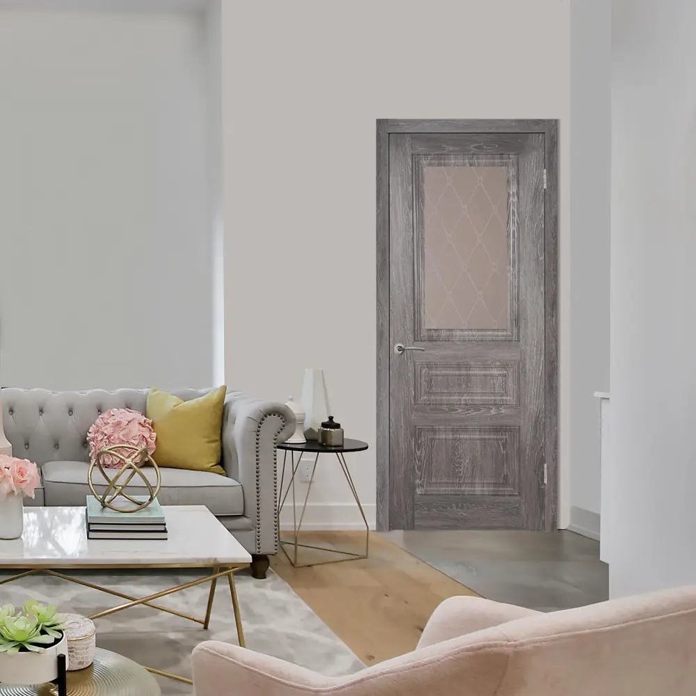 Фото 3 Дверь межкомнатная Лесма стиль Классик 8 остеклённая 200x60см пленка ПВХ цвет графит без замка и петель Фото 3 Дверь межкомнатная Лесма стиль Классик 8 остеклённая 200x60см пленка ПВХ цвет графит без замка и петель