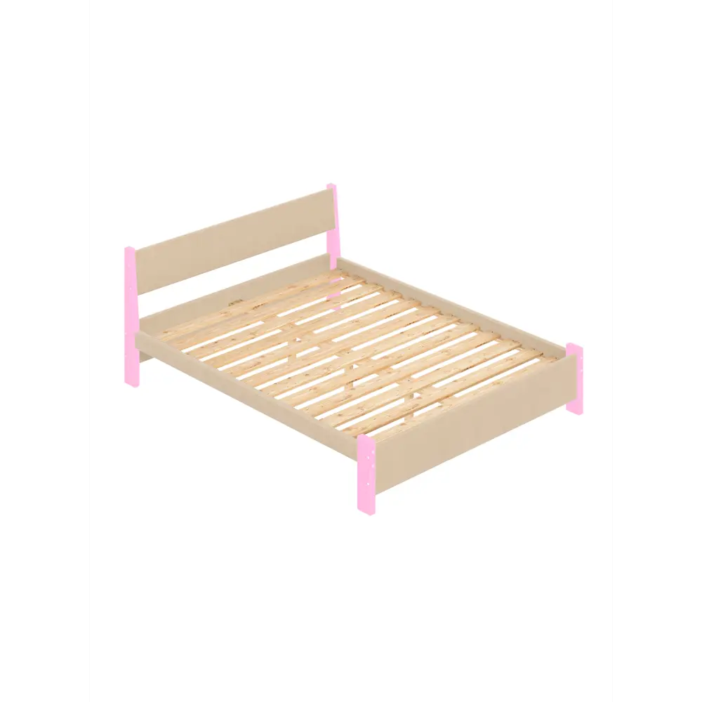 Фото Кровать Solarius Мишка реечное основание 170x80x210см дерево цвет бежевый/розовый Фото Кровать Solarius Мишка реечное основание 170x80x210см дерево цвет бежевый/розовый