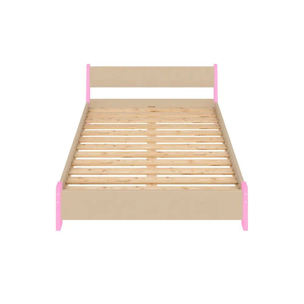 Фото 3 Кровать Solarius Мишка реечное основание 170x80x210см дерево цвет бежевый/розовый Фото 3 Кровать Solarius Мишка реечное основание 170x80x210см дерево цвет бежевый/розовый