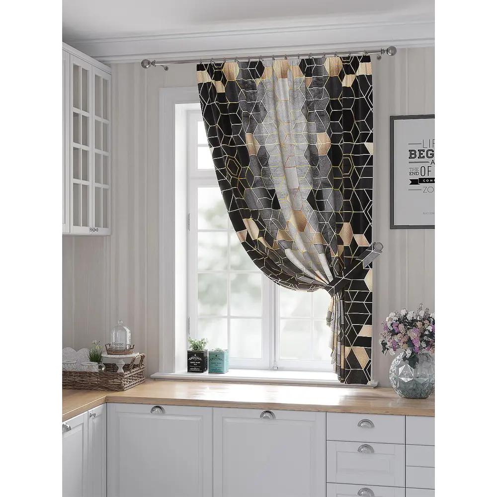 Фото Штора Helga Нелерсис TD-530209 на шторной ленте, 180x150 см, цвет разноцветный Фото Штора Helga Нелерсис TD-530209 на шторной ленте, 180x150 см, цвет разноцветный