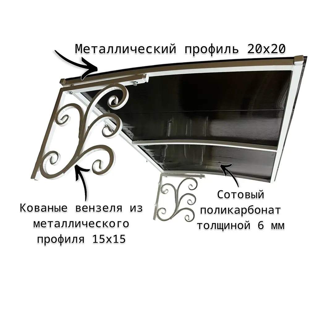Фото 2 Козырек Artcore YS42WS 80х37х115см белый/серый Фото 2 Козырек Artcore YS42WS 80х37х115см белый/серый