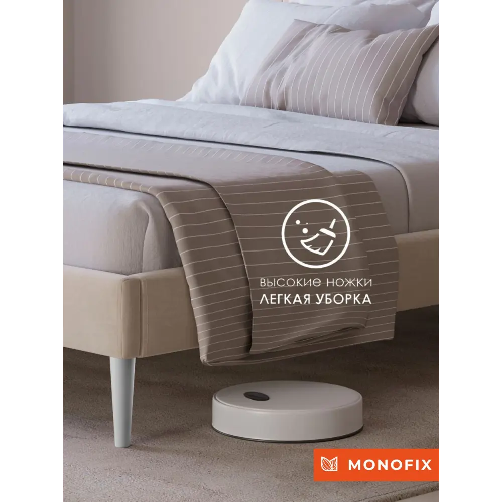 Фото 4 Кровать Monofix Лотти 170x88x5 см Велюр цвет капучино Фото 4 Кровать Monofix Лотти 170x88x5 см Велюр цвет капучино
