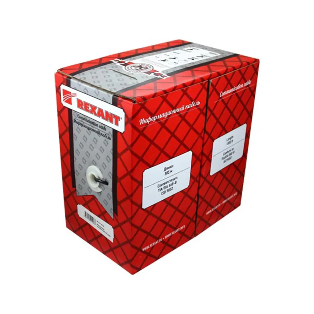 Фото 5 Кабель витая пара Rexant F/UTP CAT 5e PVC 2PR 24AWG indoor stranded серый 305 м Фото 5 Кабель витая пара Rexant F/UTP CAT 5e PVC 2PR 24AWG indoor stranded серый 305 м