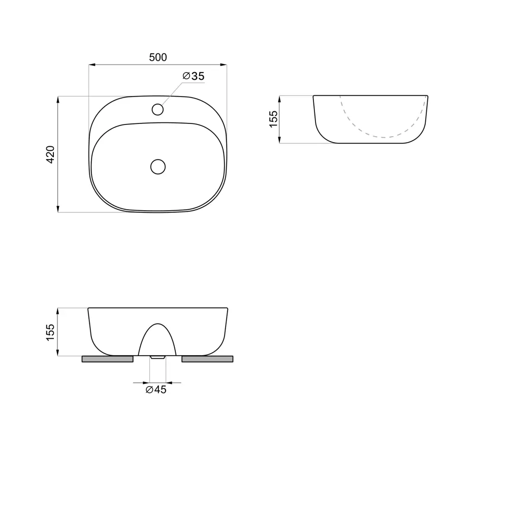 Фото 7 Раковина накладная для ванной Wellsee Ideal 326906000 50 см цвет матовый белый Фото 7 Раковина накладная для ванной Wellsee Ideal 326906000 50 см цвет матовый белый