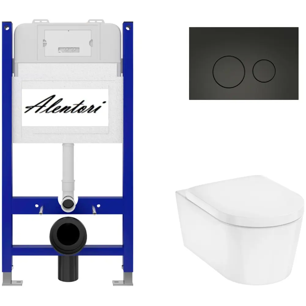 Фото 4 Инсталляция Alentori SISTEMA 50 AL.SIS33T с клавишей Alentori CHIAVE L матовый черный AL.CHI103BM Hansgrohe EluPura Original S унитаз 540x360 белый Фото 4 Инсталляция Alentori SISTEMA 50 AL.SIS33T с клавишей Alentori CHIAVE L матовый черный AL.CHI103BM Hansgrohe EluPura Original S унитаз 540x360 белый