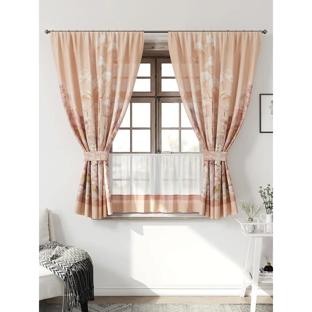 Фото Комплект штор Comfy way CW705164-160 на шторной ленте 160x150 см цвет оранжевый, персиковый, темно-бежевый Фото Комплект штор Comfy way CW705164-160 на шторной ленте 160x150 см цвет оранжевый, персиковый, темно-бежевый
