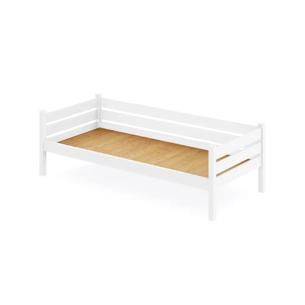 Фото 2 Тахта односпальная Solarius сплошное основание с 2 выкатными ящиками 110x63x190 см сосна цвет белый