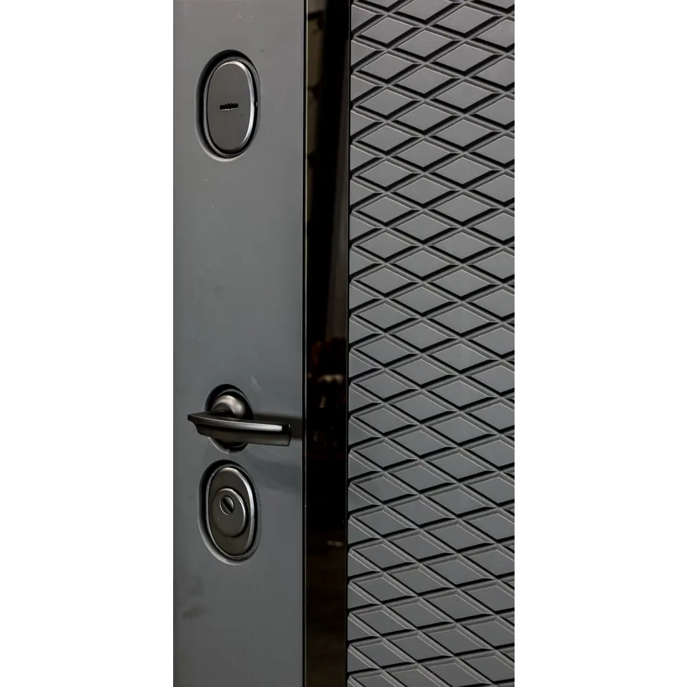 Фото 7 Входная дверь Diva ДХ-47 205x86см правый черный кварц/Н10 белый софт