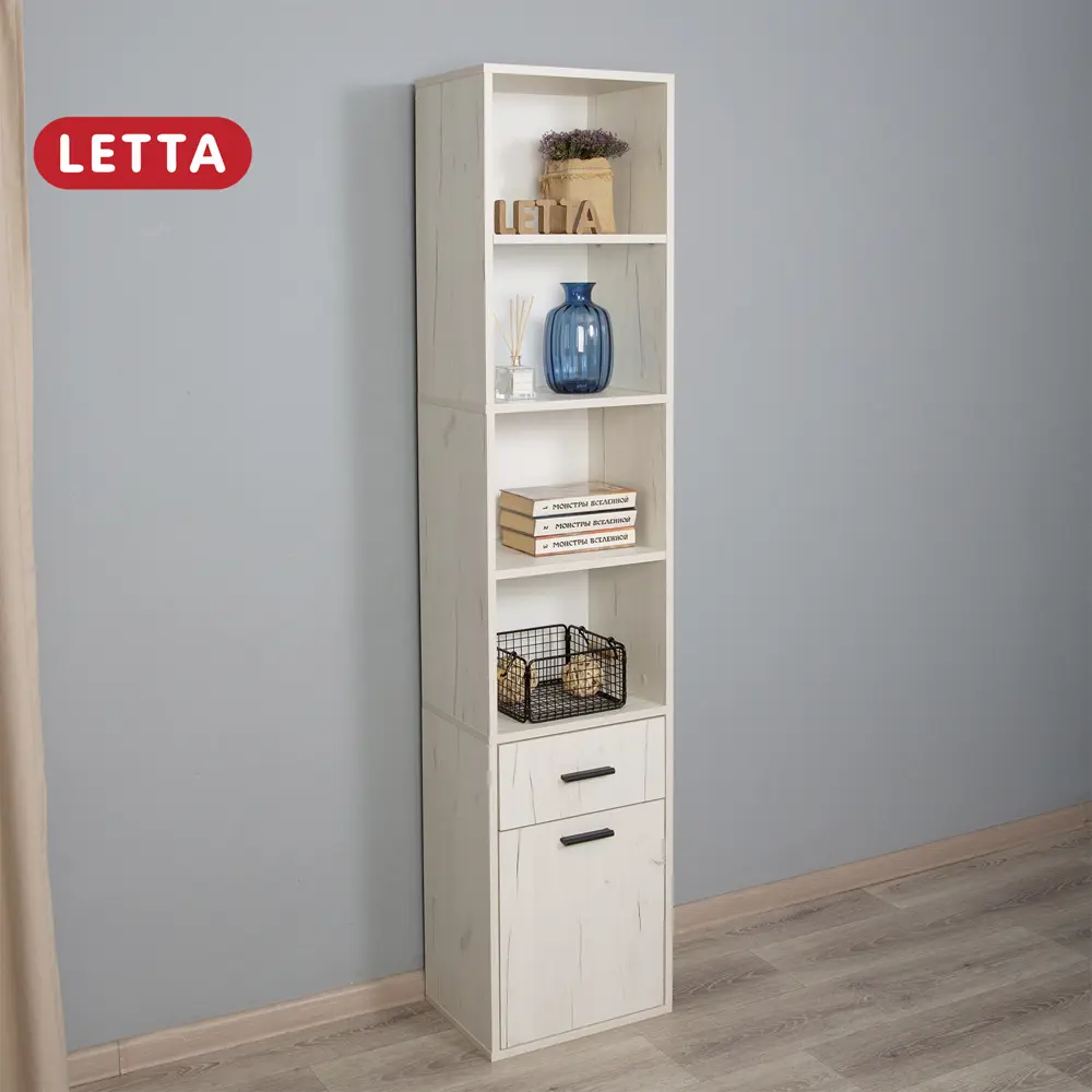 Фото 2 Стеллаж Letta 40x179.6x29.2 см нагрузка до 5 кг ЛДСП цвет белый Фото 2 Стеллаж Letta 40x179.6x29.2 см нагрузка до 5 кг ЛДСП цвет белый