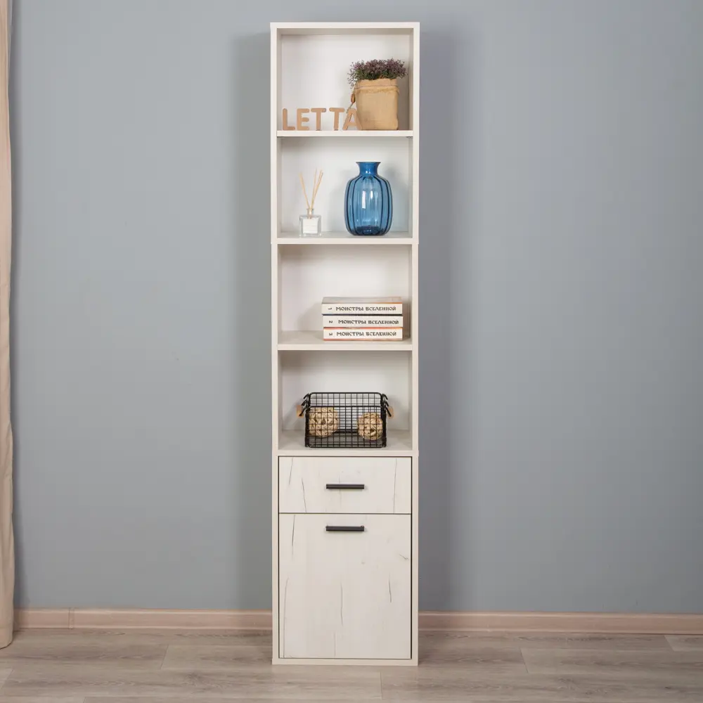Фото 4 Стеллаж Letta 40x179.6x29.2 см нагрузка до 5 кг ЛДСП цвет белый Фото 4 Стеллаж Letta 40x179.6x29.2 см нагрузка до 5 кг ЛДСП цвет белый