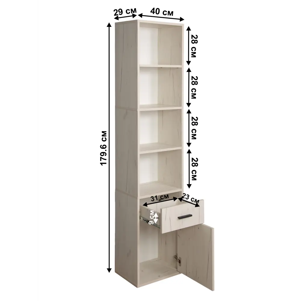 Фото 8 Стеллаж Letta 40x179.6x29.2 см нагрузка до 5 кг ЛДСП цвет белый Фото 8 Стеллаж Letta 40x179.6x29.2 см нагрузка до 5 кг ЛДСП цвет белый