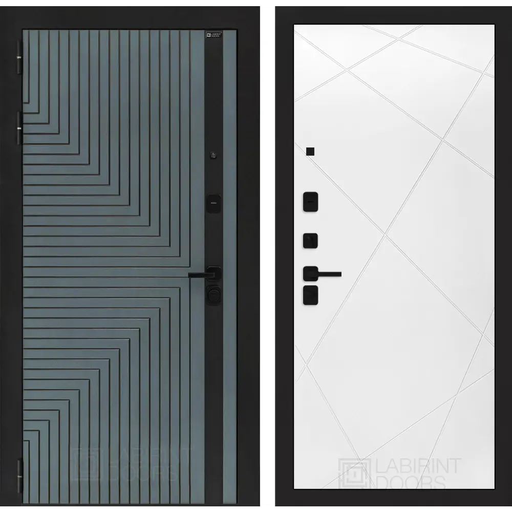 Фото Входная дверь Labirintdoors Кредор П24 левый 205x88см цвет серо-зеленый с патиной/белый софт Фото Входная дверь Labirintdoors Кредор П24 левый 205x88см цвет серо-зеленый с патиной/белый софт