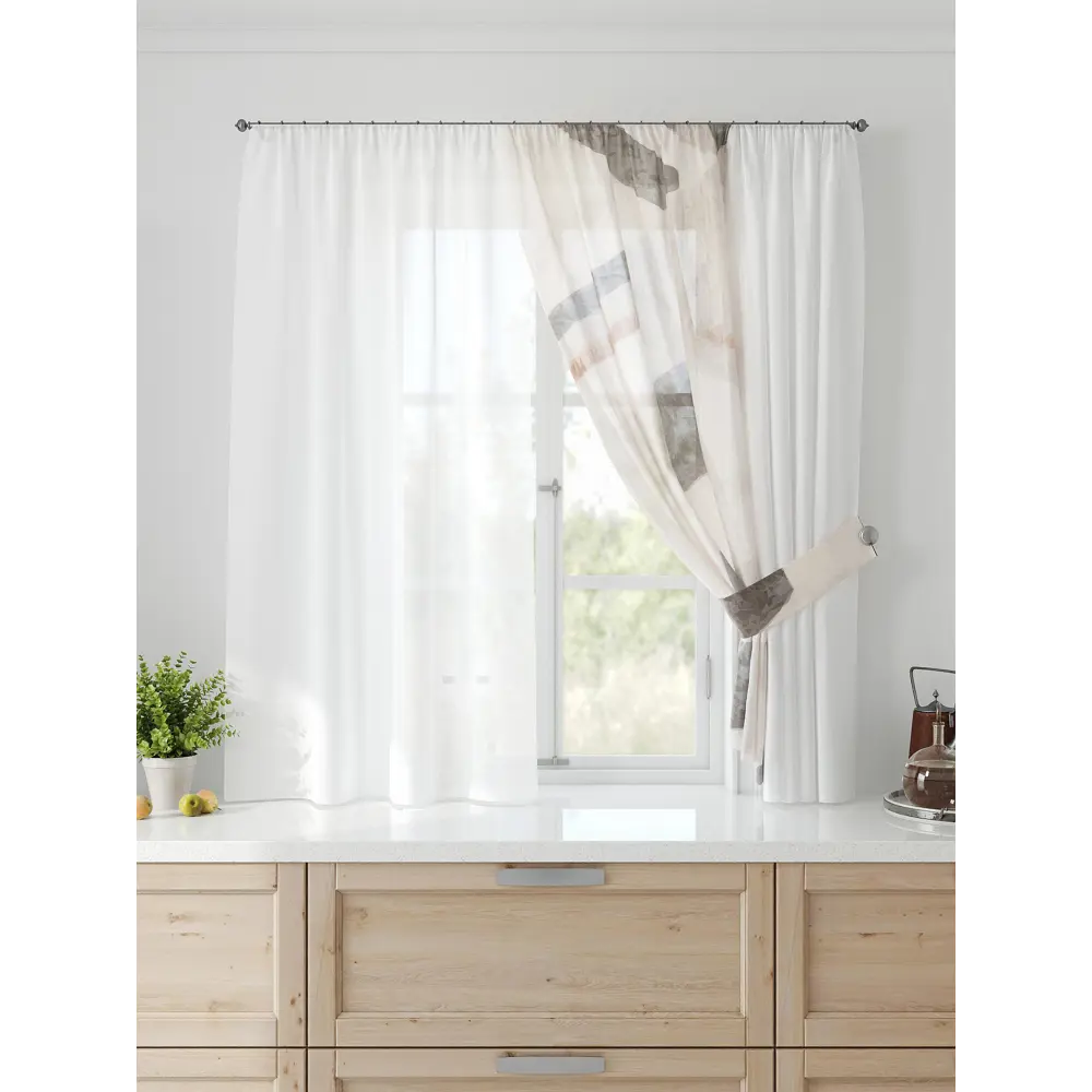 Фото 3 Тюль Comfy way Лерис - 97 CW509097-150 на шторной ленте 150x300 см цвет белый