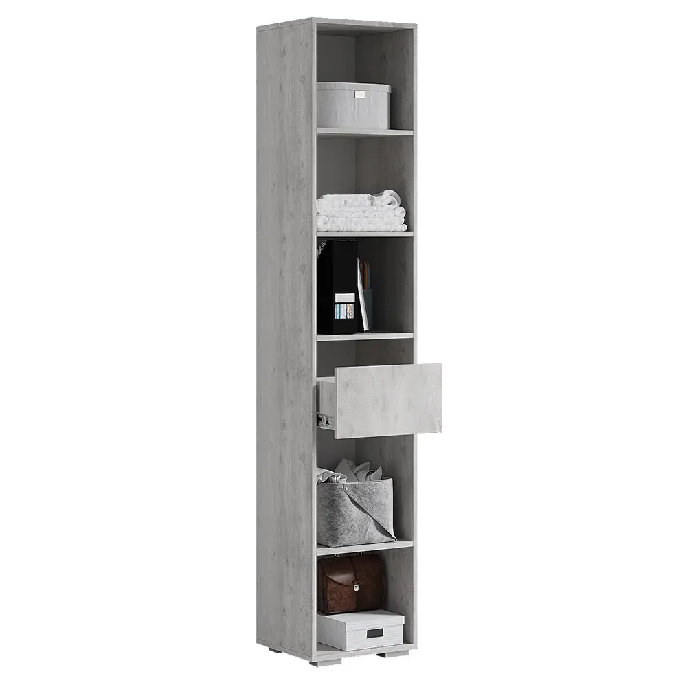 Фото 3 Шкаф Bts 40.2x205.2x36.8 см ЛДСП цвет бетон пайн светлый/графит Фото 3 Шкаф Bts 40.2x205.2x36.8 см ЛДСП цвет бетон пайн светлый/графит