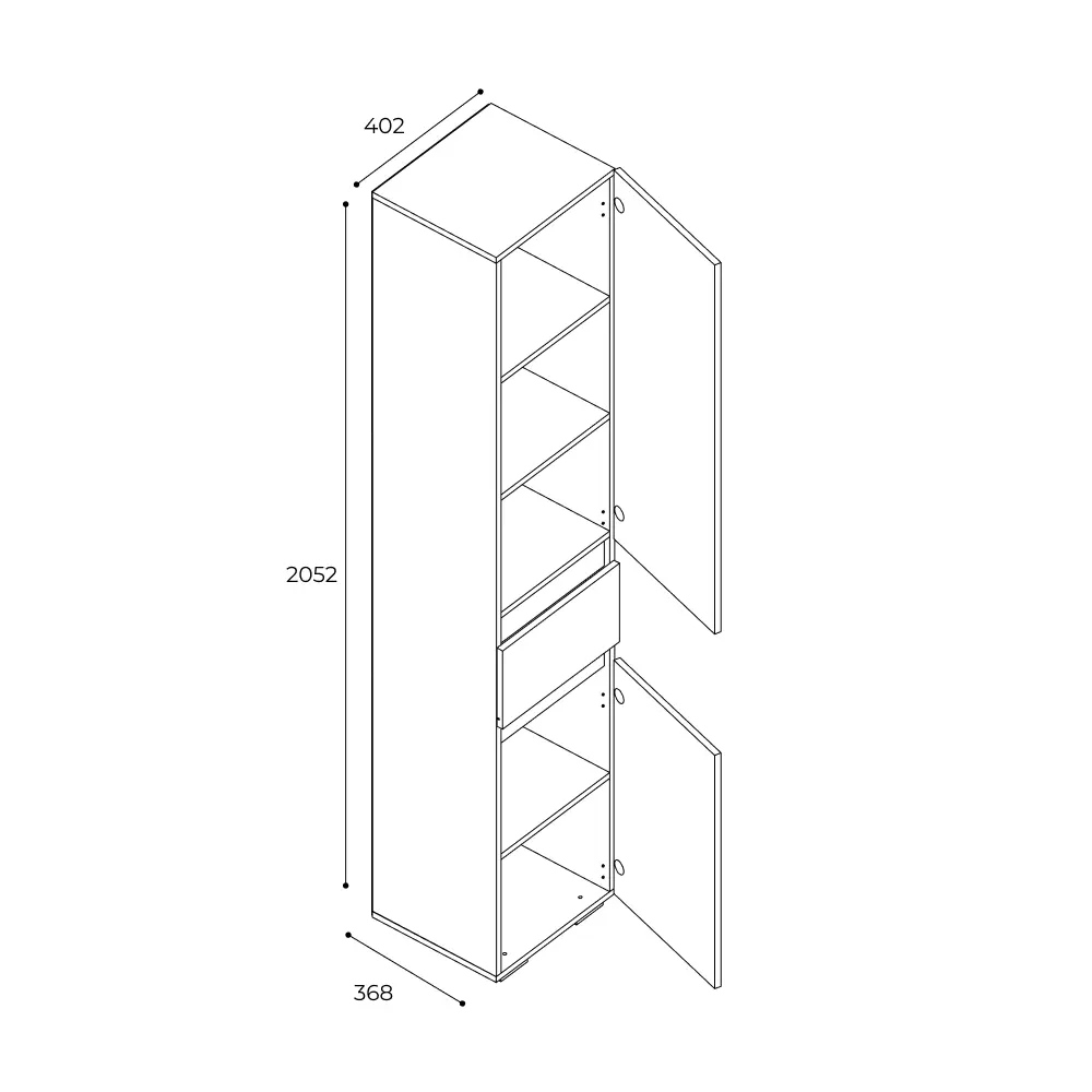 Фото 2 Шкаф Bts 40.2x205.2x36.8 см ЛДСП цвет бетон пайн светлый/графит Фото 2 Шкаф Bts 40.2x205.2x36.8 см ЛДСП цвет бетон пайн светлый/графит