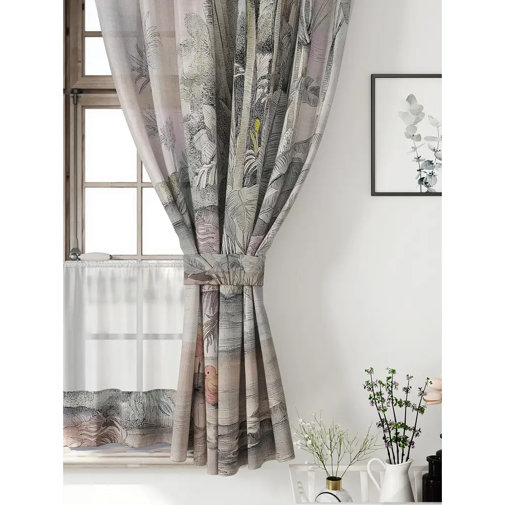 Фото 5 Комплект штор Comfy way CW705191-160 на шторной ленте 160x150 см цвет зеленый, серый, желтый Фото 5 Комплект штор Comfy way CW705191-160 на шторной ленте 160x150 см цвет зеленый, серый, желтый