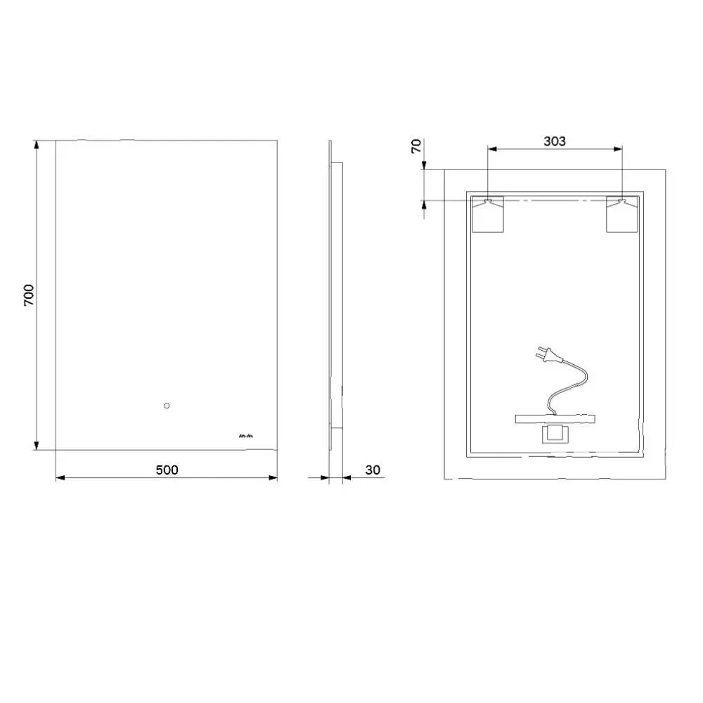 Фото 7 Зеркало для ванной Am.pm X-Joy 50x70 см LED-подсветка по периметру бесконтактный ИК-сенсор M85MOX10501S Фото 7 Зеркало для ванной Am.pm X-Joy 50x70 см LED-подсветка по периметру бесконтактный ИК-сенсор M85MOX10501S