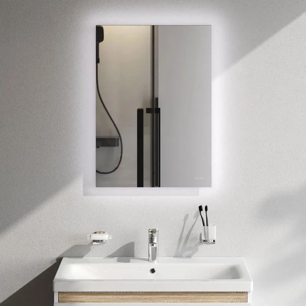 Фото Зеркало для ванной Am.pm X-Joy 50x70 см LED-подсветка по периметру бесконтактный ИК-сенсор M85MOX10501S Фото Зеркало для ванной Am.pm X-Joy 50x70 см LED-подсветка по периметру бесконтактный ИК-сенсор M85MOX10501S