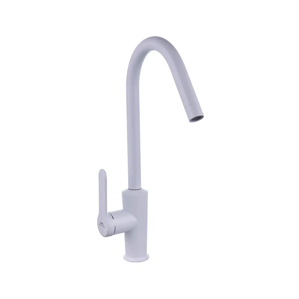 Фото Смеситель для кухни Fashun поворотный излив 26.5 см цвет белый Фото Смеситель для кухни Fashun поворотный излив 26.5 см цвет белый