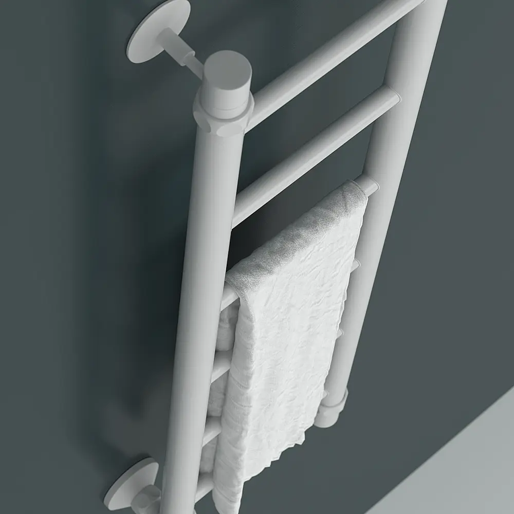 Фото 4 Полотенцесушитель водяной лестница Onix Classic white 80x20 см нижняя подводка нержавеющая сталь цвет белый Фото 4 Полотенцесушитель водяной лестница Onix Classic white 80x20 см нижняя подводка нержавеющая сталь цвет белый