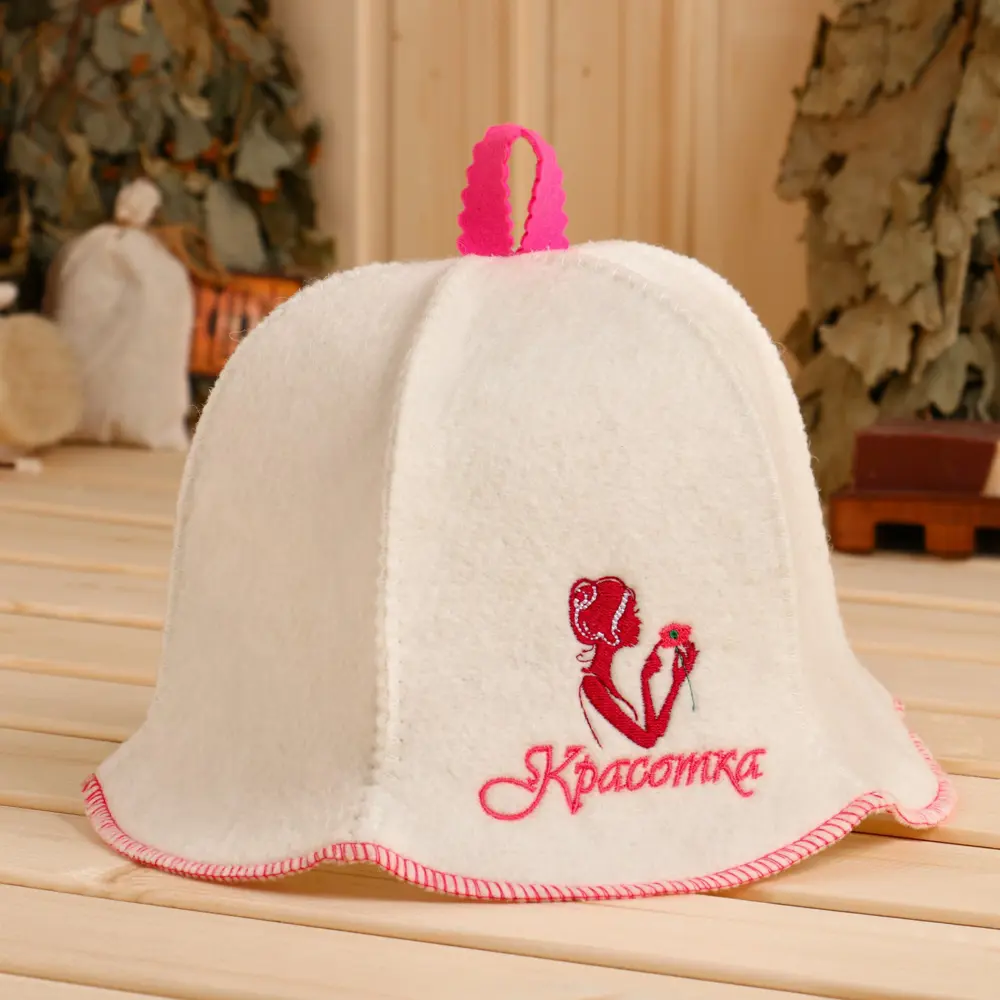 Фото Шапка для бани Красотка полушерсть 9495466