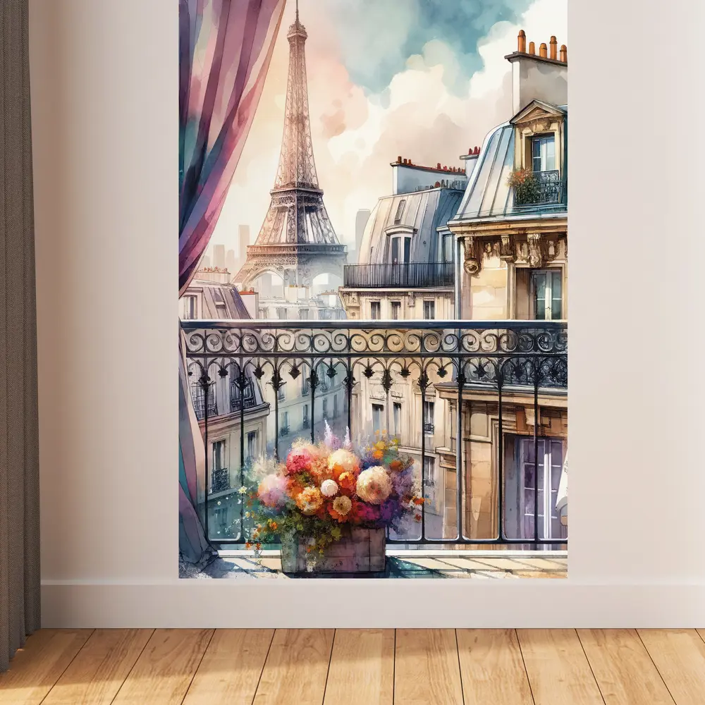 Фото 2 Фотообои бумажные 3D Postermarket Окно с видом на Эйфелеву башню WM-509 119x180 см Фото 2 Фотообои бумажные 3D Postermarket Окно с видом на Эйфелеву башню WM-509 119x180 см