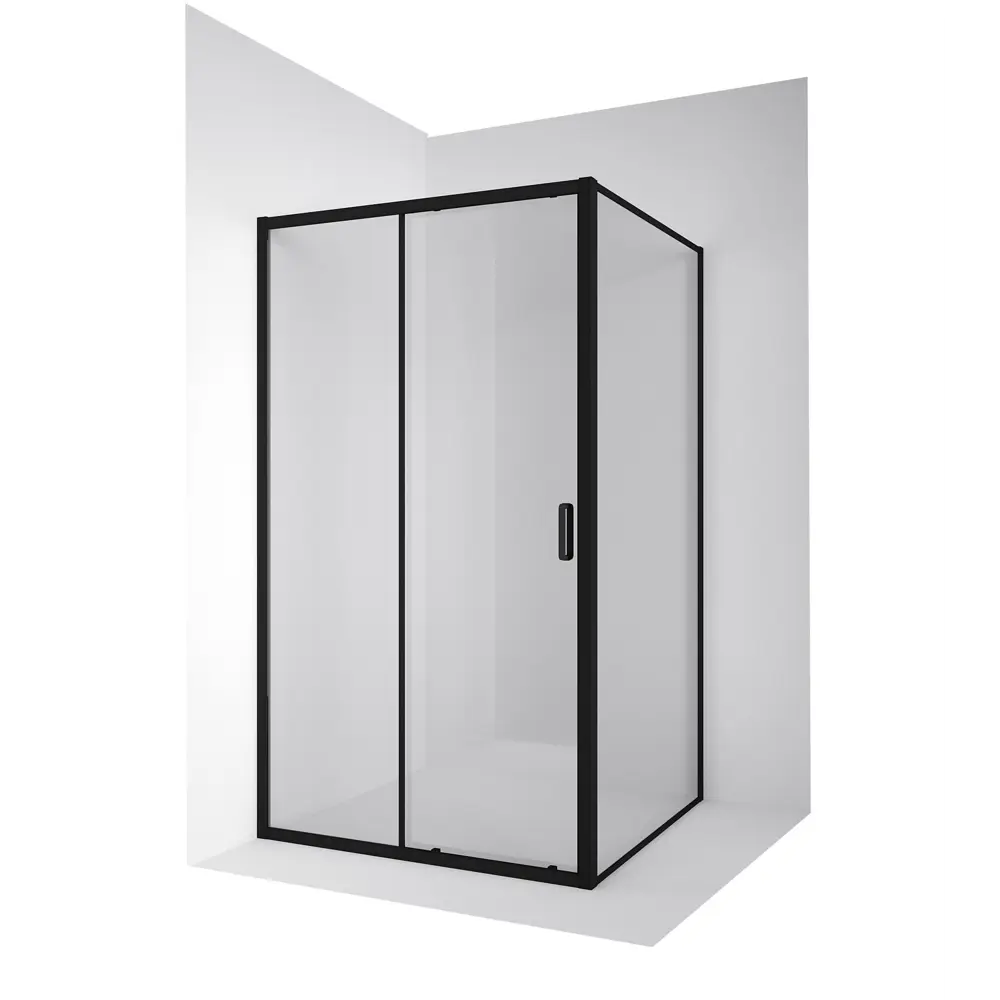 Фото Душевая перегородка Ambassador 17021216AB-100AB 100x200см черный профиль Фото Душевая перегородка Ambassador 17021216AB-100AB 100x200см черный профиль