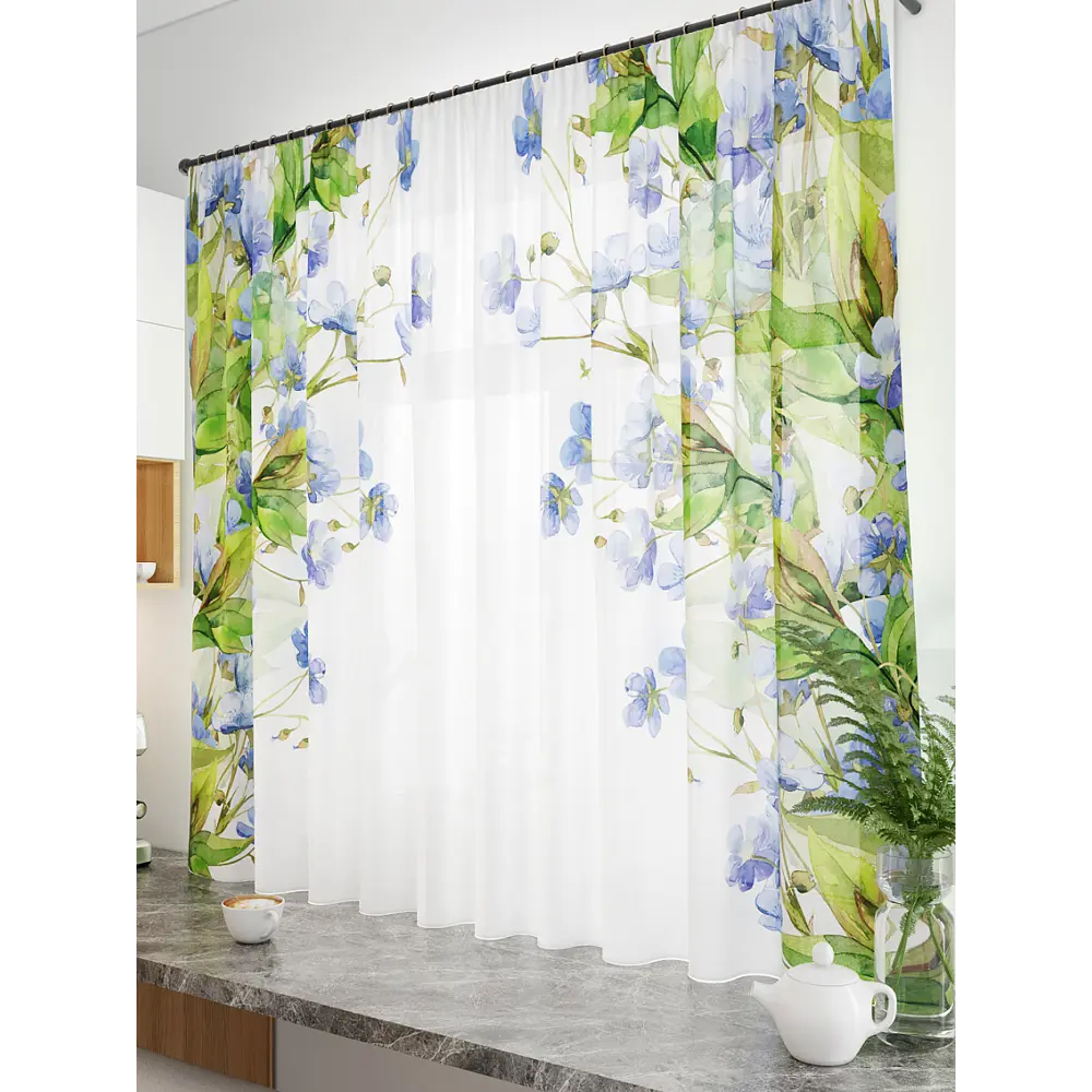 Фото 2 Тюль Helga Базовая коллекция HH533351 на шторной ленте 150x300 см цвет бежевый