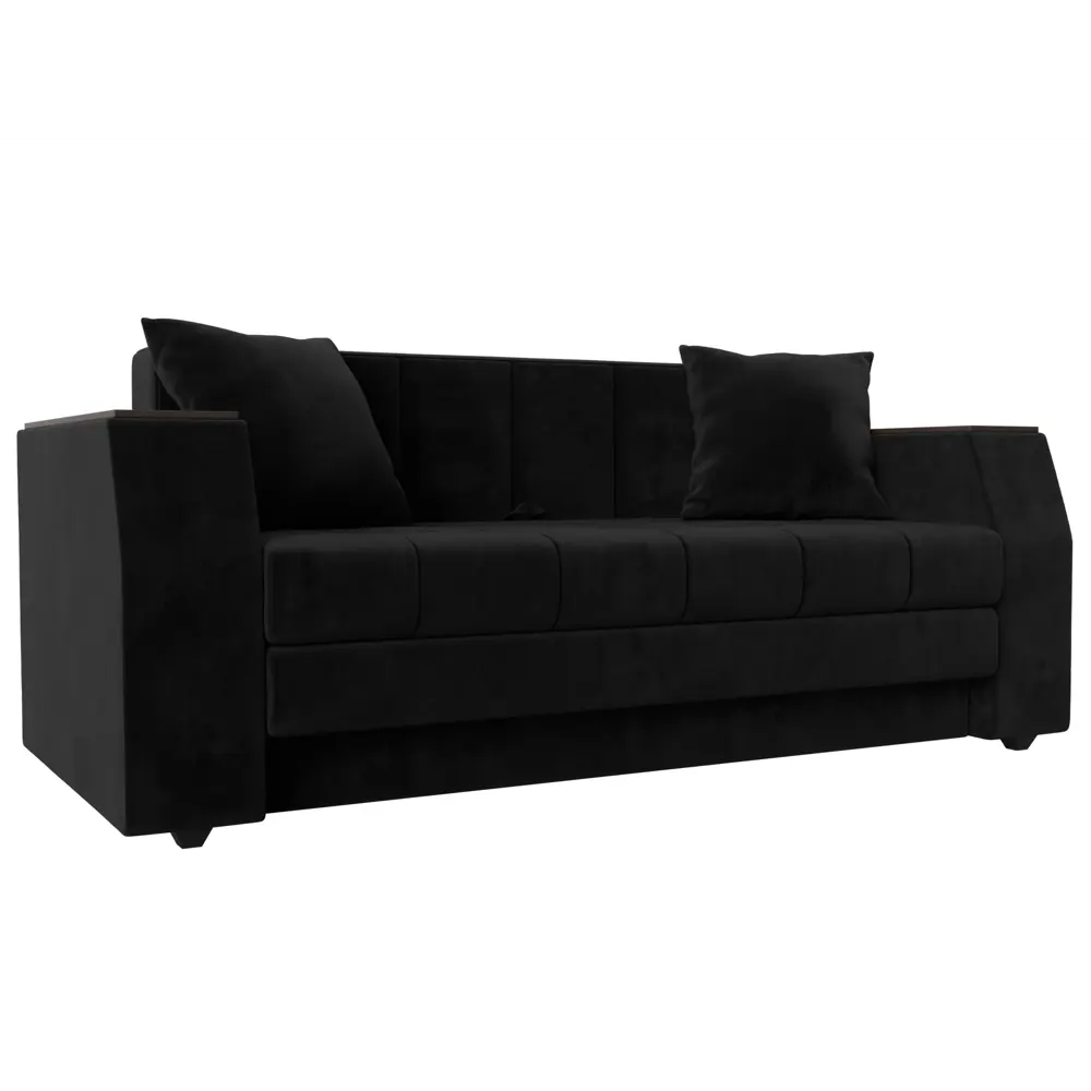 Фото Диван Лига Диванов Атлант мини 107046 176x75x89 см велюр цвет черный Фото Диван Лига Диванов Атлант мини 107046 176x75x89 см велюр цвет черный