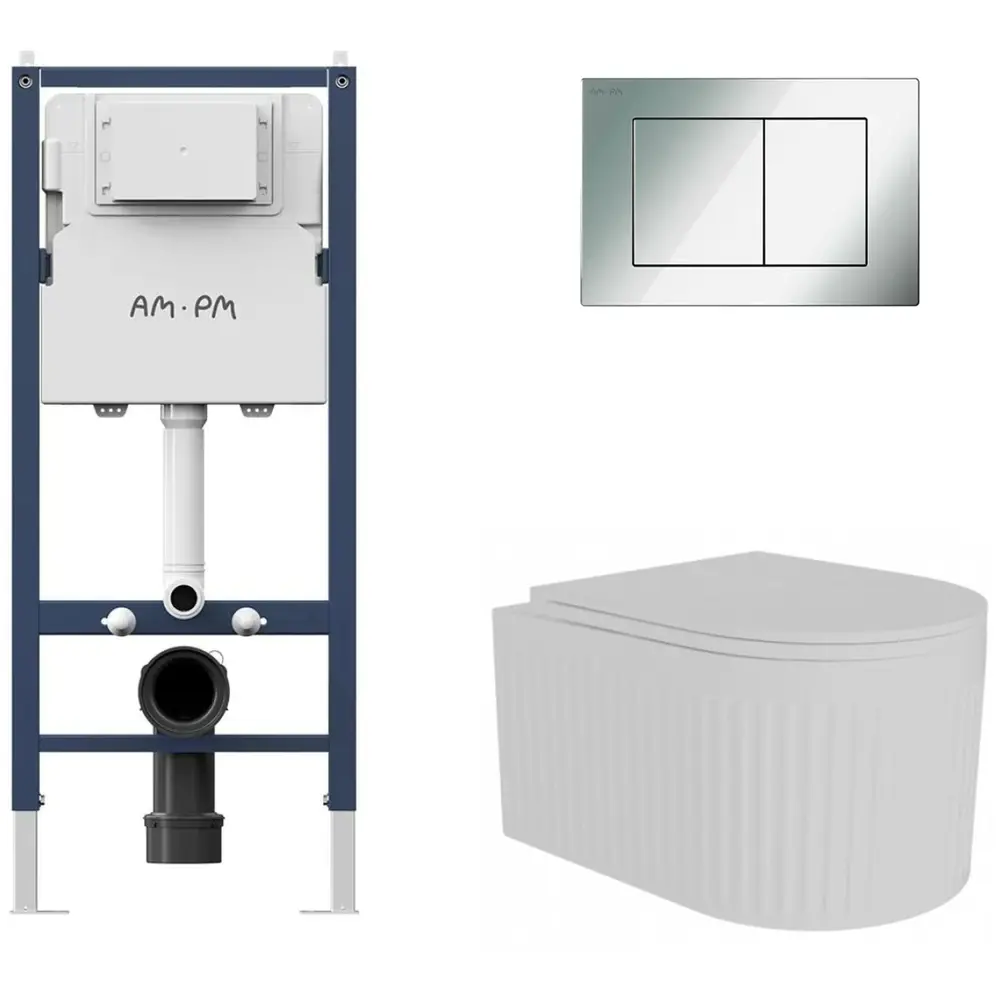 Фото 2 Инсталляция AM.PM I012709.0251 PrimeFit с клавишей слива PrimeFit S гл/хром Alentori FLUIRE 2101 Vortex унитаз микролифт глянцевый белый Фото 2 Инсталляция AM.PM I012709.0251 PrimeFit с клавишей слива PrimeFit S гл/хром Alentori FLUIRE 2101 Vortex унитаз микролифт глянцевый белый