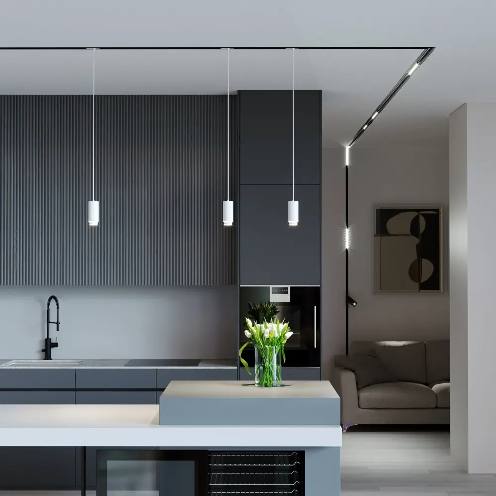 Фото 5 Трековый светильник подвесной под лампу Elektrostandard A064795 10 Вт 1 м² цвет белый Фото 5 Трековый светильник подвесной под лампу Elektrostandard A064795 10 Вт 1 м² цвет белый