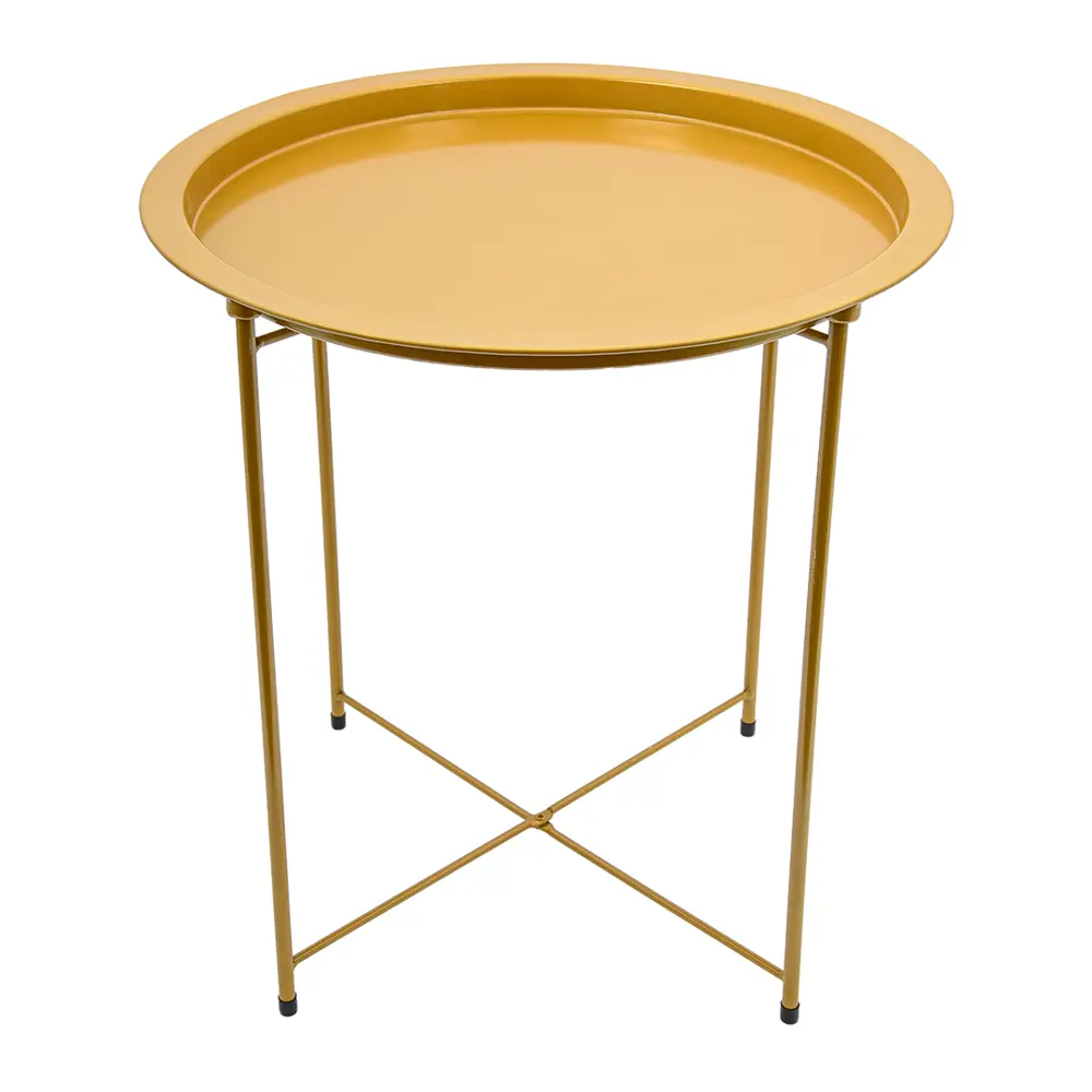 Фото Журнальный столик круглый Handy home 47x47x50.5 см жёлтый/золотой Фото Журнальный столик круглый Handy home 47x47x50.5 см жёлтый/золотой