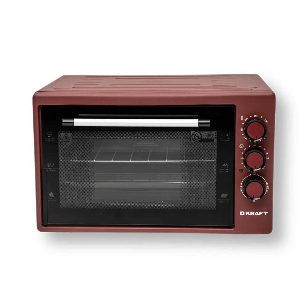 Фото Электропечь 1500 Вт Kraft KF-MO 3800 R 50.3x30.7x44.3 см цвет красный Фото Электропечь 1500 Вт Kraft KF-MO 3800 R 50.3x30.7x44.3 см цвет красный