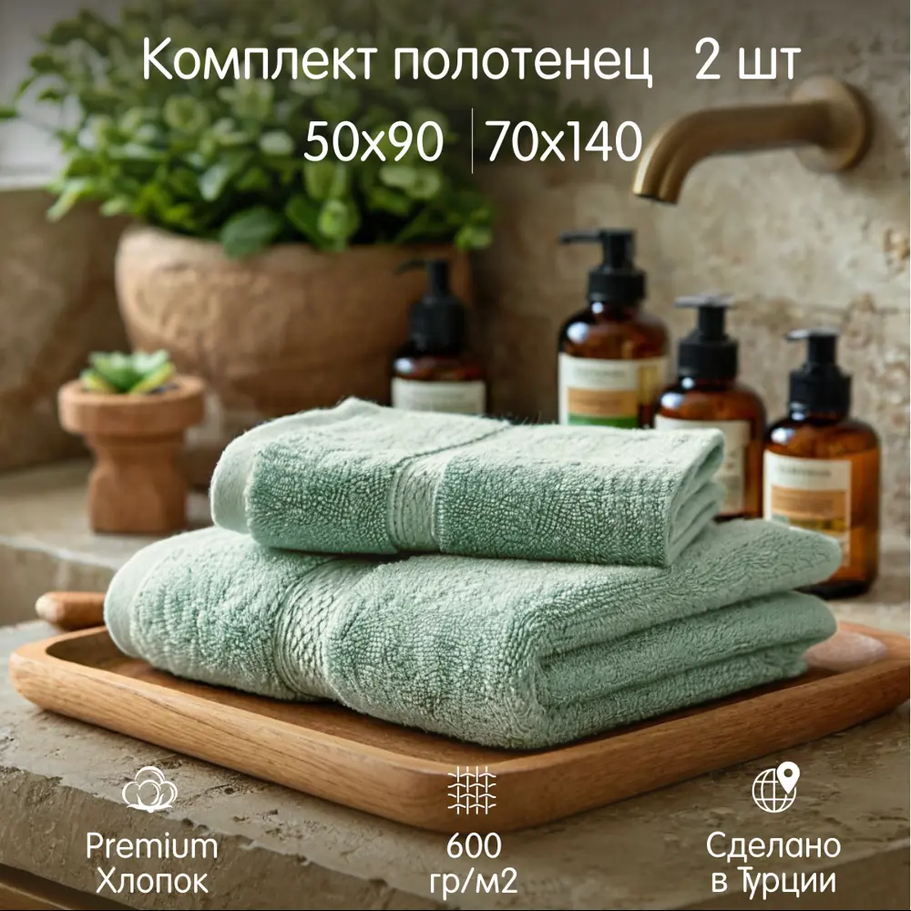 Фото Набор полотенец Огого Обстановочка! RubiGreenNab2 2шт см Фото Набор полотенец Огого Обстановочка! RubiGreenNab2 2шт см