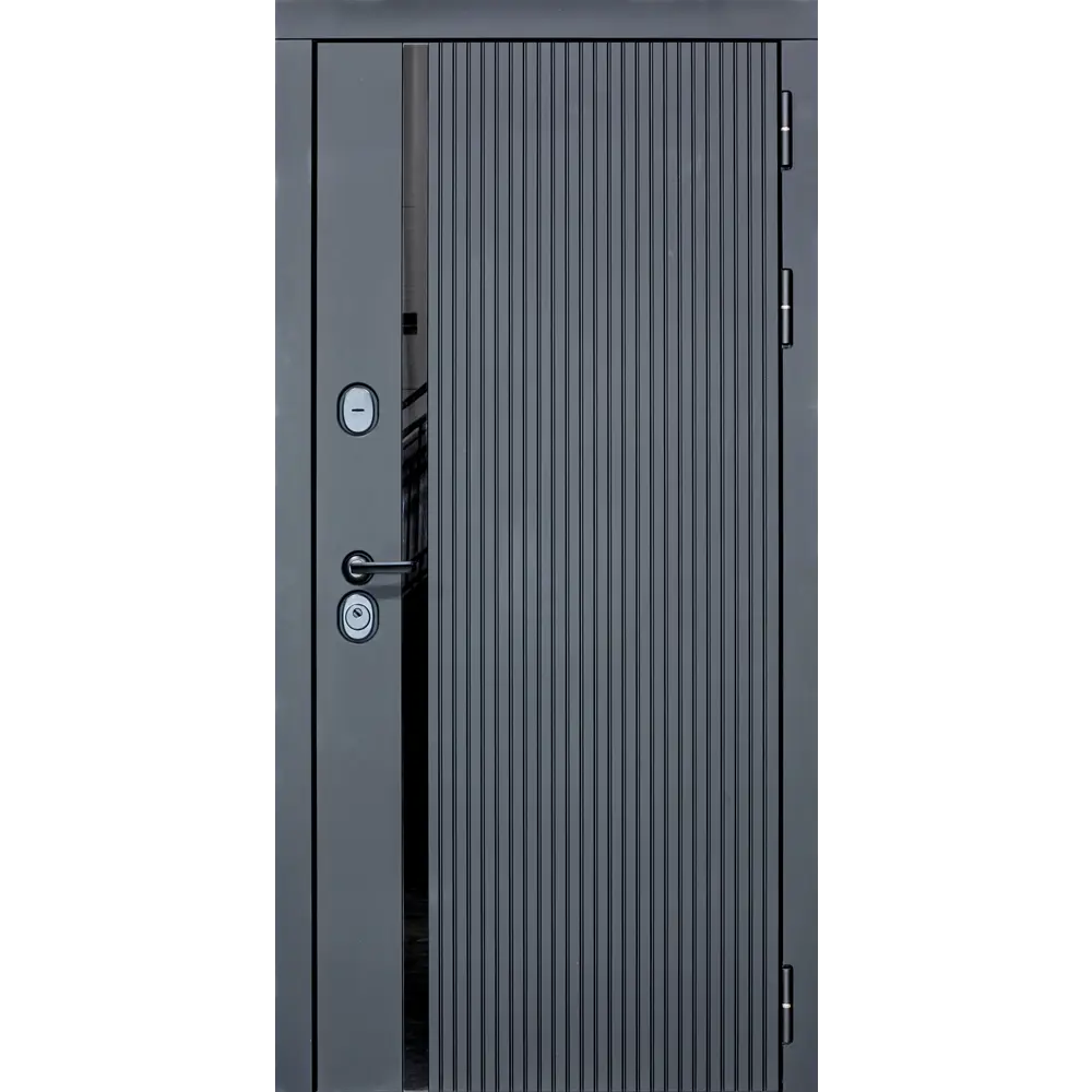 Фото 2 Входная дверь Diva STR МХ-46 205x86см правый цвет Д15 белый софт/черный кварц с зеркалом Фото 2 Входная дверь Diva STR МХ-46 205x86см правый цвет Д15 белый софт/черный кварц с зеркалом