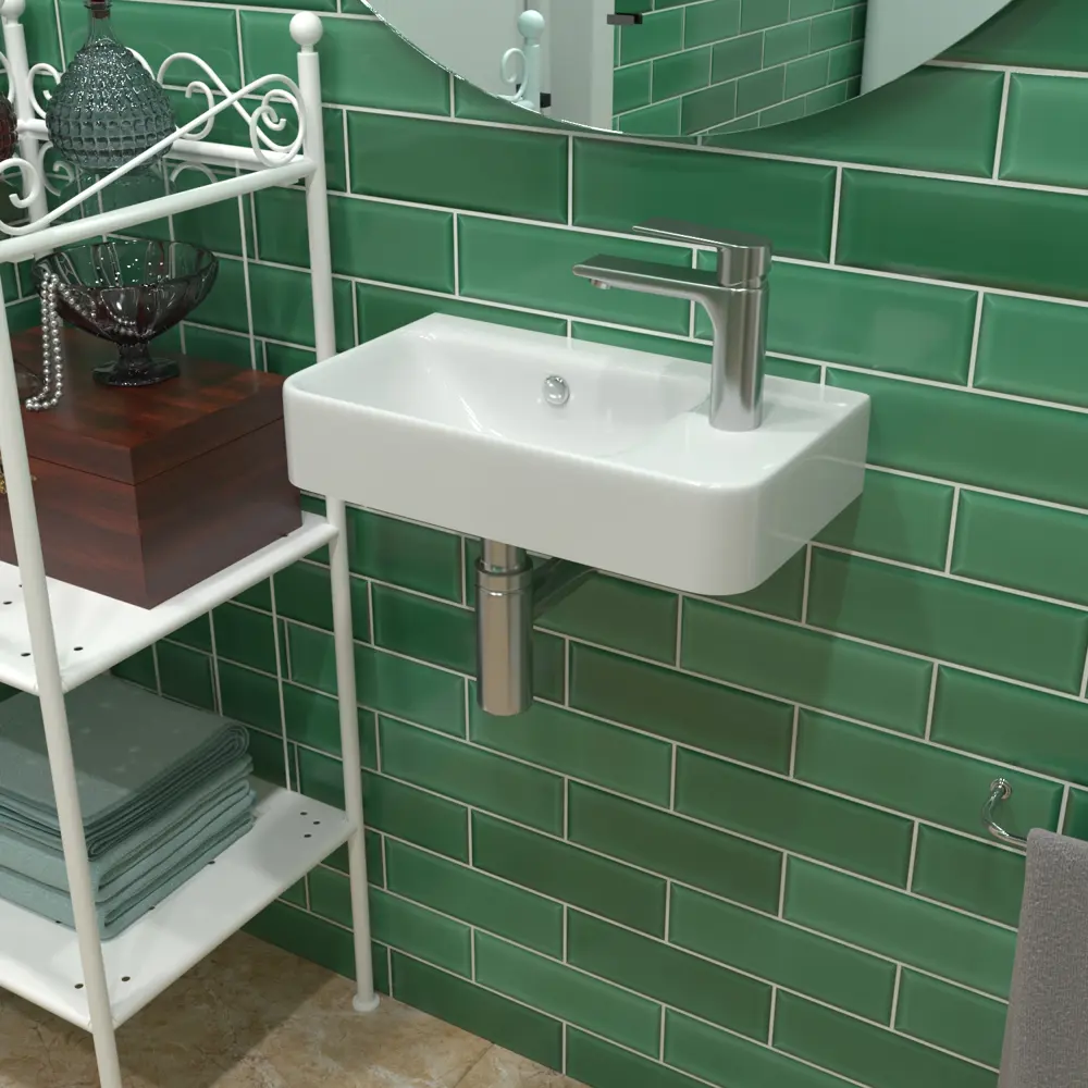 Фото 3 Раковина Joki Flumen 45x26 см цвет белый JK9034080