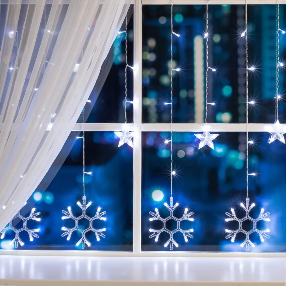 Фото Электрогирлянда комнатная Luazon lighting 2361714 бахрома 2.4x2.4 м 150 ламп холодный белый 8 режимов работы Фото Электрогирлянда комнатная Luazon lighting 2361714 бахрома 2.4x2.4 м 150 ламп холодный белый 8 режимов работы