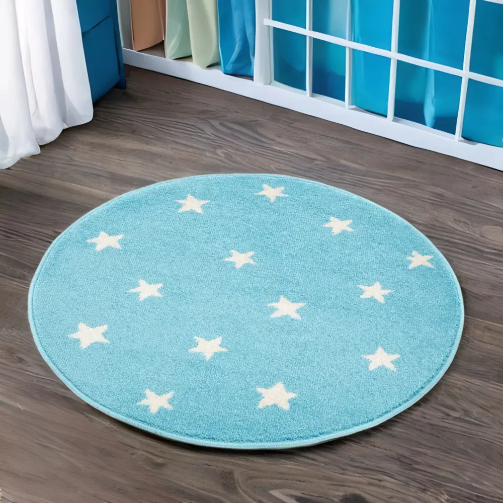 Фото Ковер Agnella Funky Top Starf Blue Ø 80 см полипропилен Фото Ковер Agnella Funky Top Starf Blue Ø 80 см полипропилен