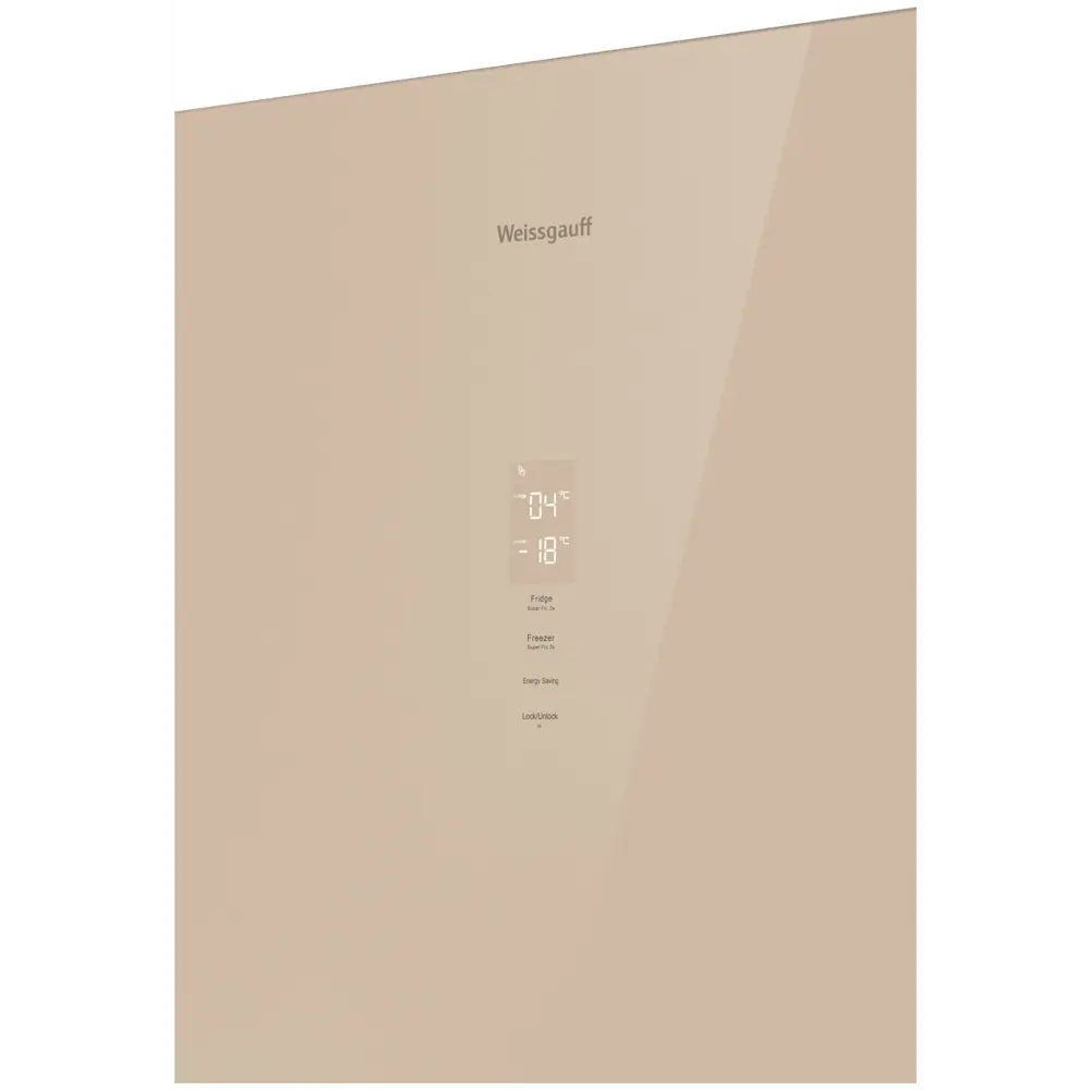Фото 14 Отдельностоящий холодильник двухкамерный Weissgauff WRK 195 D Full NoFrost Beige Glass 59.5x195 см цвет бежевый Фото 14 Отдельностоящий холодильник двухкамерный Weissgauff WRK 195 D Full NoFrost Beige Glass 59.5x195 см цвет бежевый